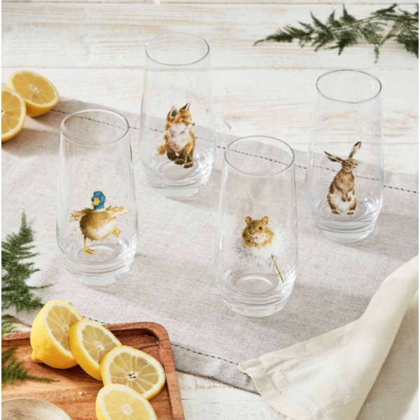 Wrendale glass (sett med 4) skogsdyr - Bilde 2