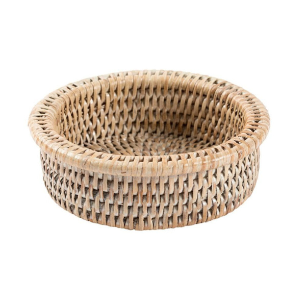 Rattan Vinflaske Coaster (lys)