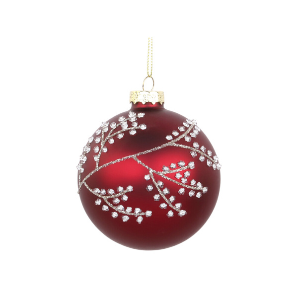 Julekule: Cherry med glitter  2