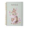 Wrendale notebook A4, Rabbit Head Clover Heels
