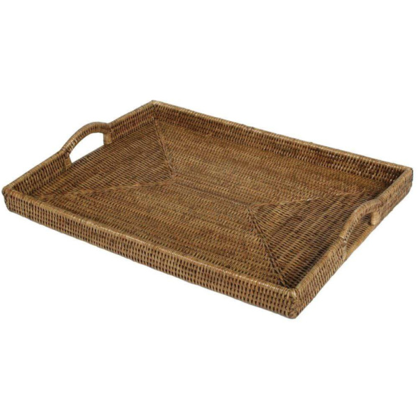 Rattan Rectangular Tray in Dark Natural - Bilde 2