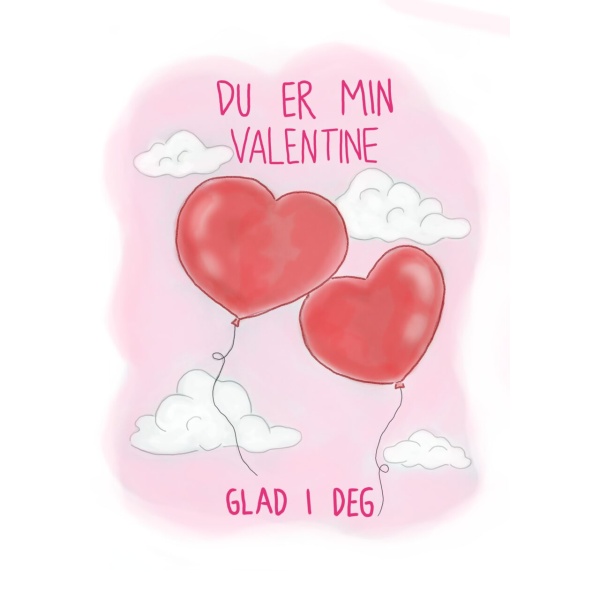 Du er min Valentine (lite kort)