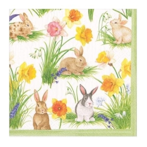 Bunnies and Daffodils (lunsjservietter)
