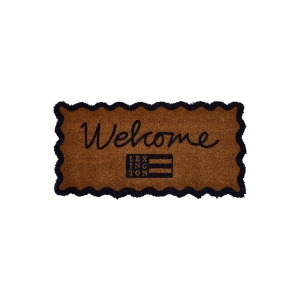 Welcome coir fibre door mat, brun/mørkeblå