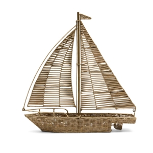 RM Rustic Rattan Sailboat Decoration XL