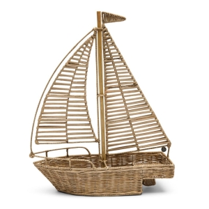 RM Rustic Rattan Sailboat Decoration