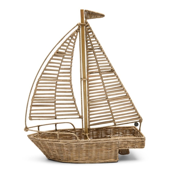 RM Rustic Rattan Sailboat Decoration