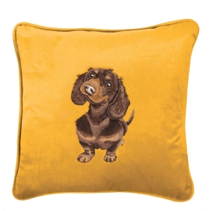 'Little Sausage' Dachshund brodert pute