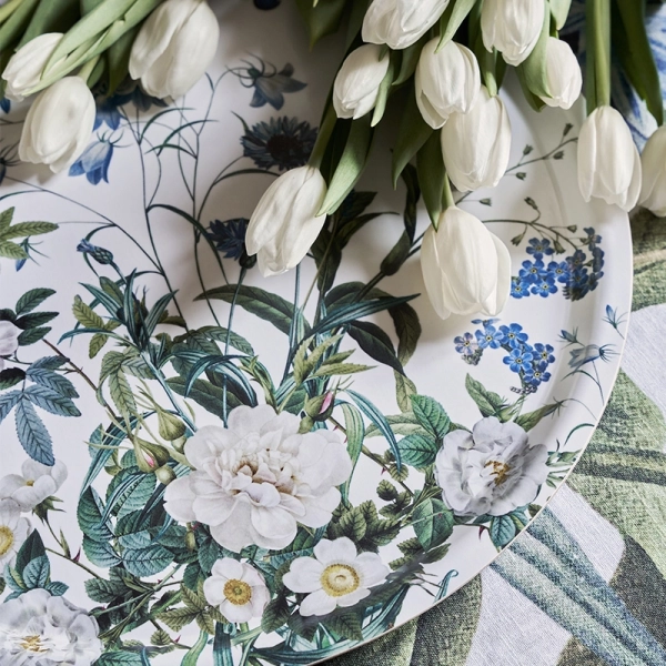 Blue Flower Garden Round Tray Ø38 - Bilde 3