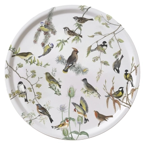 Garden Birds Birch Veneer Serving tray-Ø38