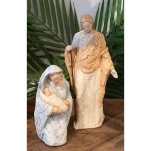Nativity figurer: Joseph, Maria og Jesus (Julekrybbe)