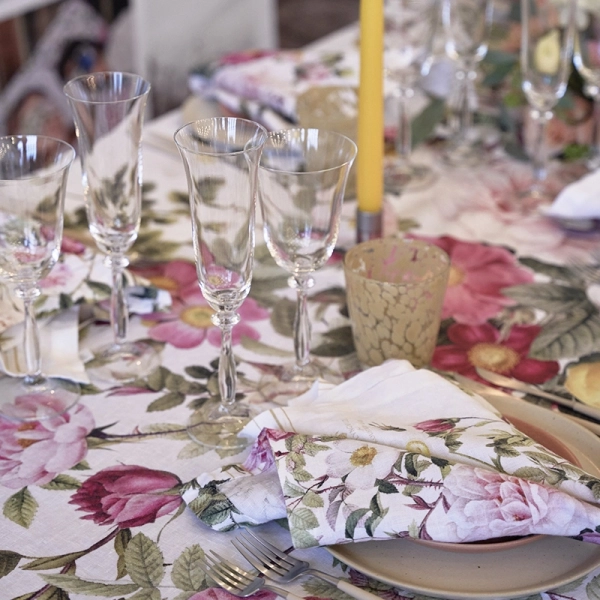 Rose Flower Garden Tablecloth Extra Lenght 350 cm - Bilde 2