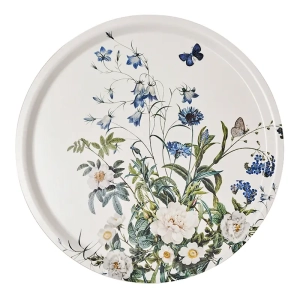 Blue Flower Garden Round Tray Ø38