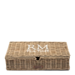 RM Rustic Rattan Tea Time Tea Box