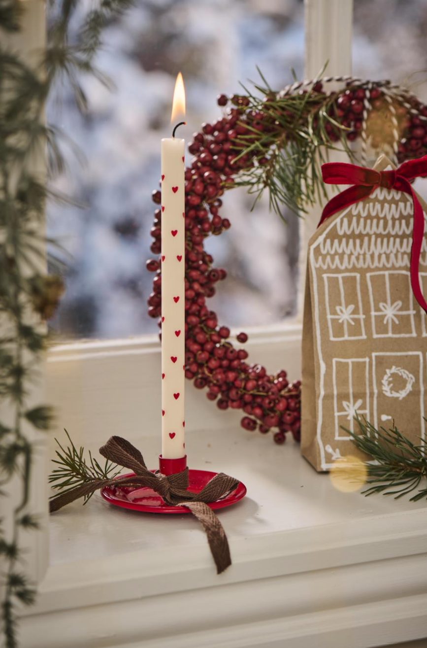 Lys med røde hjerter - Bilde 2