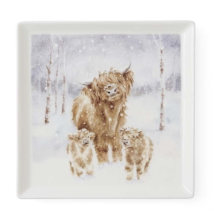 'A Highland Christmas' Square Plate (firkantet fat)