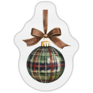 wh klistremerke: julekule Tartan