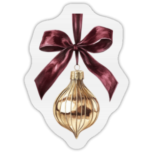 wh klistremerke: julekule dråpe gull