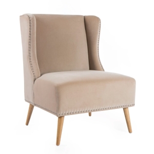 Elegant, stol i velour (beige)