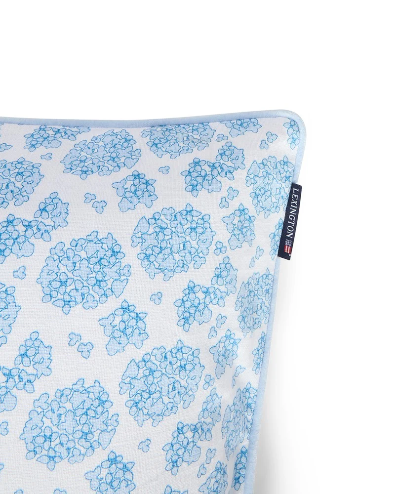 Blomstermønstret putevar, blå/hvit - Bilde 5