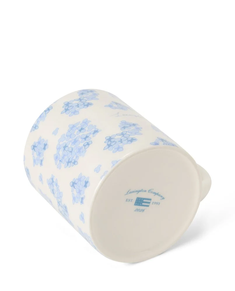 Blomsterkopp i steingods, blå/hvit - Bilde 5