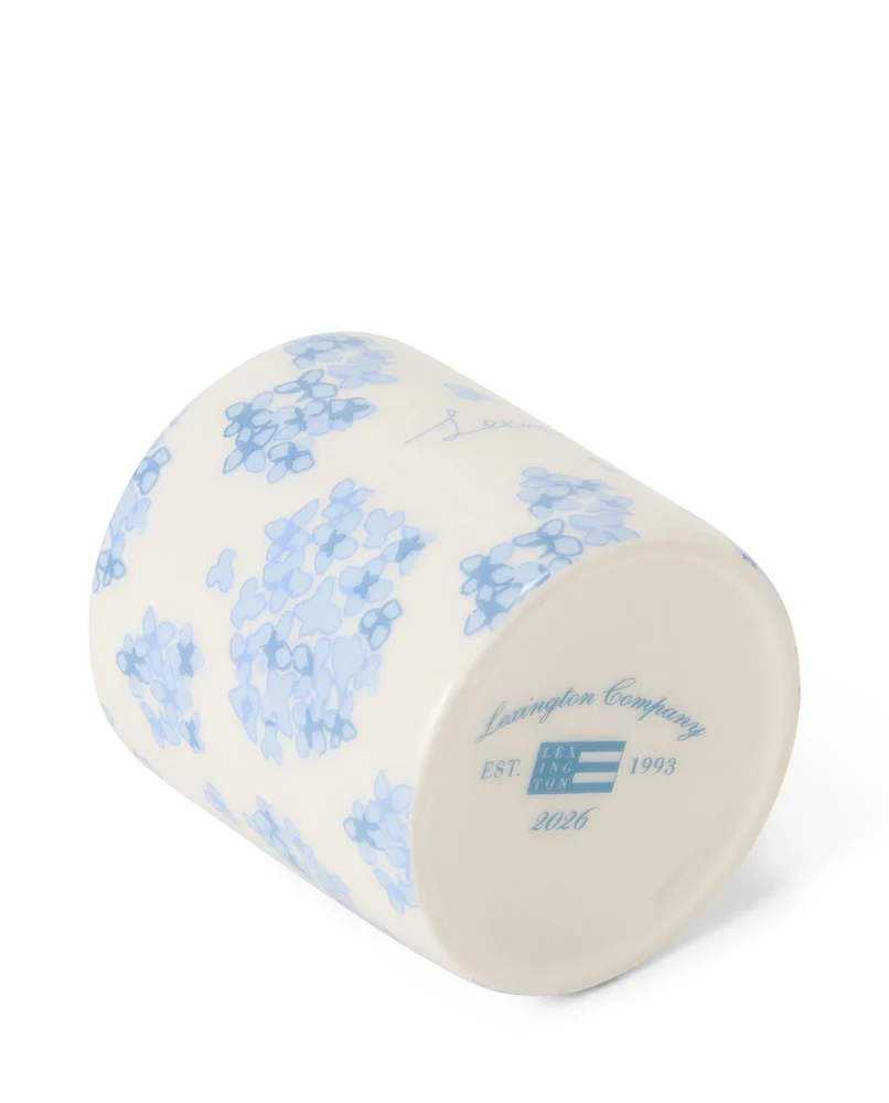 Espressokopp i stengods med blomster, blå/hvit (sett med 2) - Bilde 2