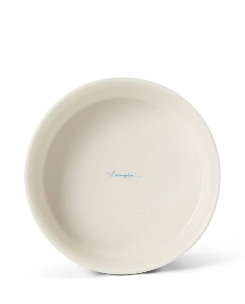 Stripet hundeskål i steingoods, blå/hvit - Bilde 3