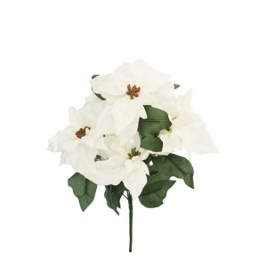 Julestjerne bukett, hvit 35 cm