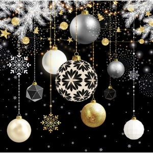 Christmas baubles (black), lunsj servietter