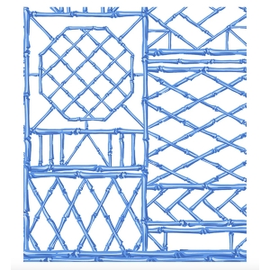 Bamboo Screen China Blue duk