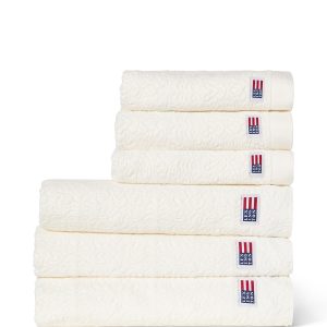 Velour jacquard ornament towel, snow white