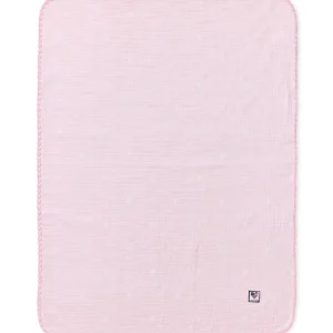 Icons baby signature star throw in organic cotton, pink