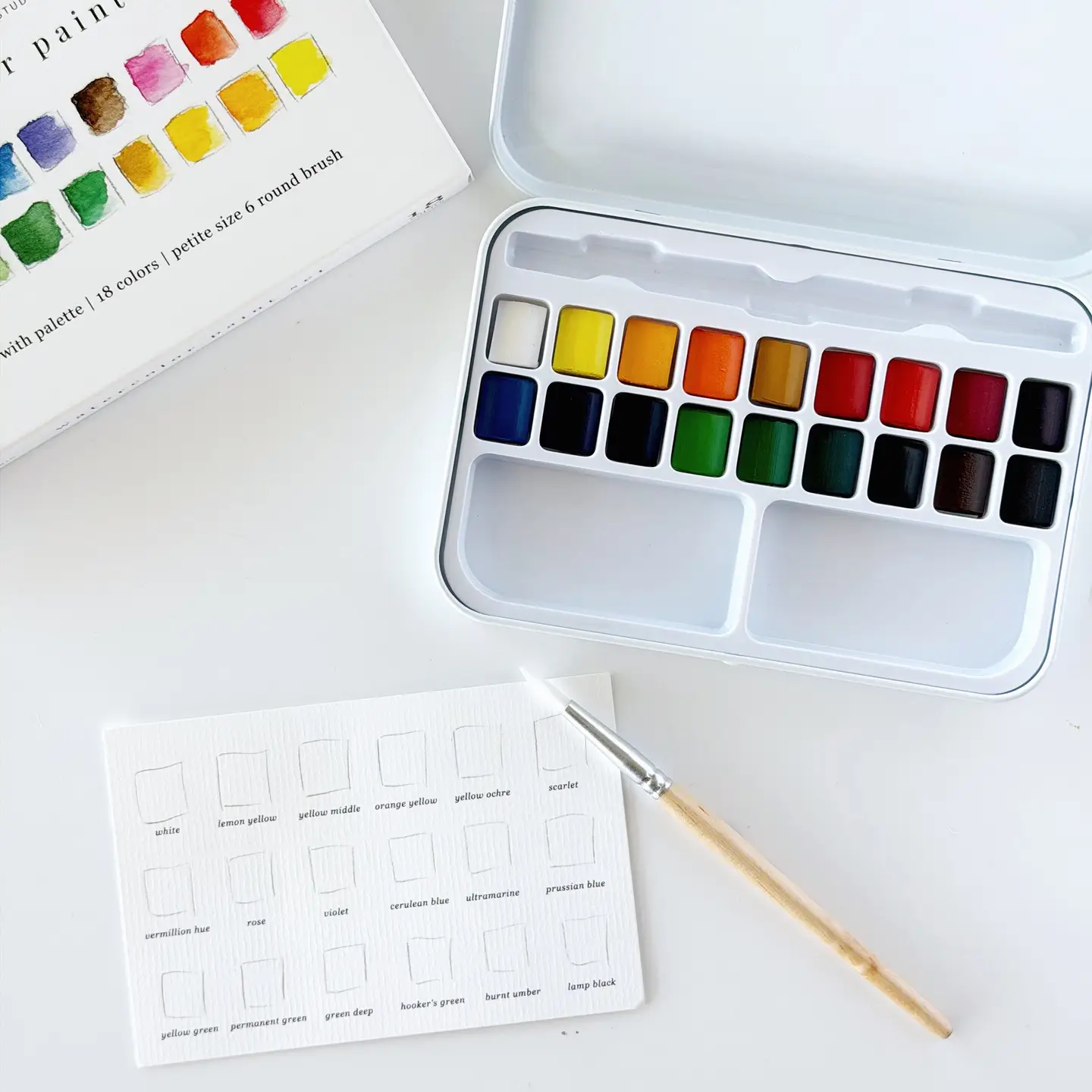 Watercolor Paint Set 18 Colors with Brush - Bilde 4