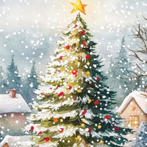 Juleservietter Tree in snow (buffet)