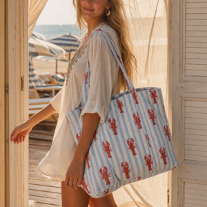The Striped Lobster Tote, blå
