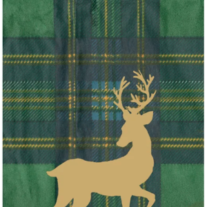 Juleservietter: Reindeer Tartan Green (buffet)