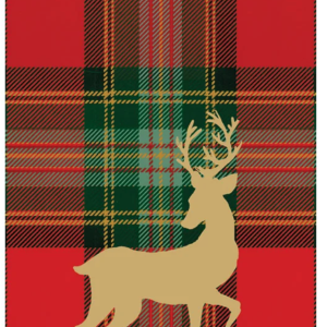 Juleservietter: Reindeer Tartan Red (buffet)