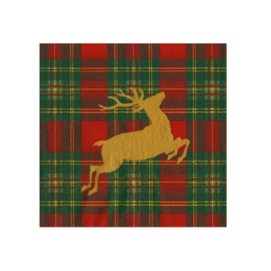 Juleservietter: Reindeer Tartan Red (kaffe)