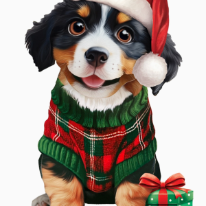 3D Julekort: Mini Christmas Puppy