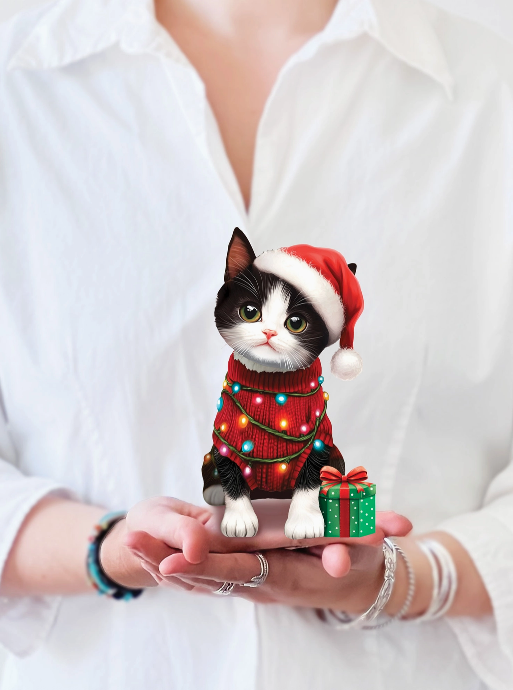 3D Julekort: Christmas Kitten