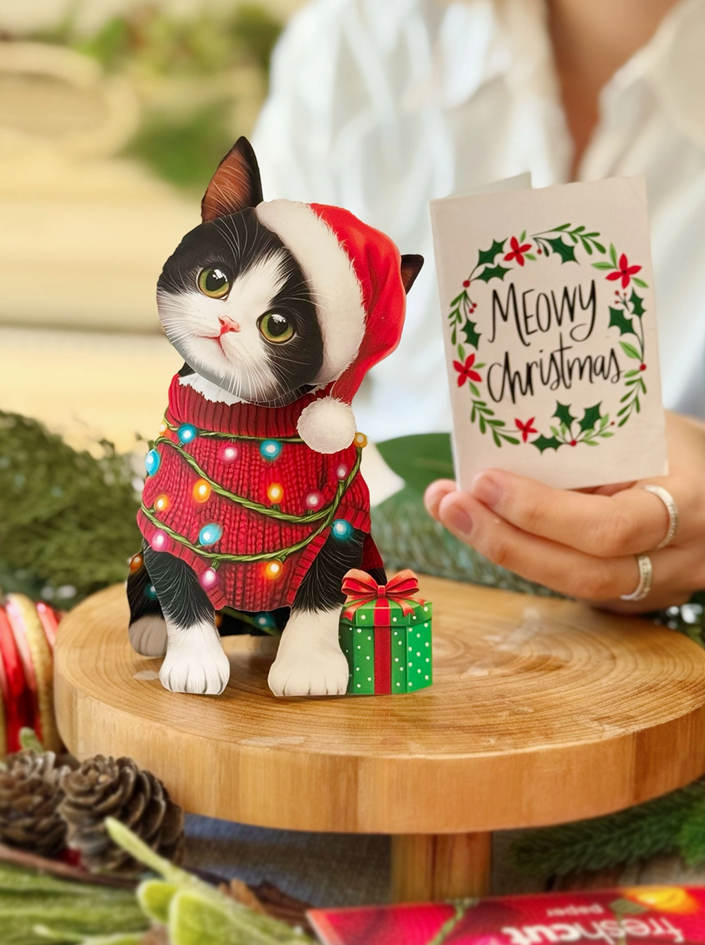 3D Julekort: Christmas Kitten - Bilde 5