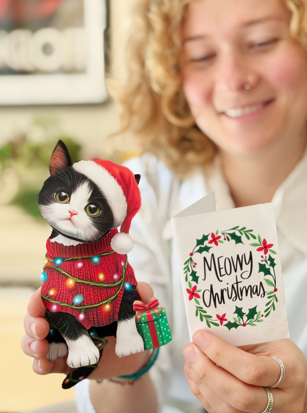 3D Julekort: Christmas Kitten - Bilde 4