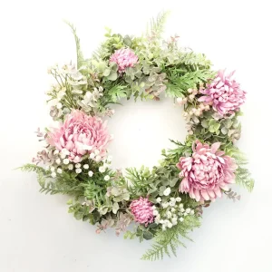 Krans med rosa blomster