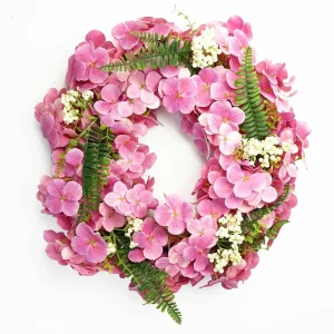 Krans med rosa hortensia