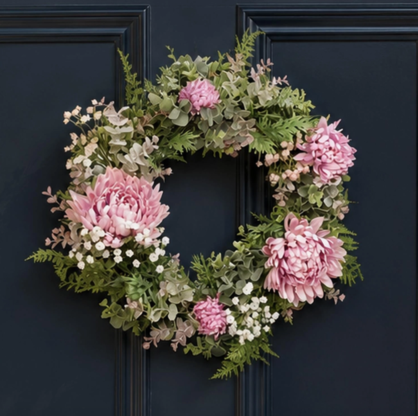 Krans med rosa blomster - Bilde 5